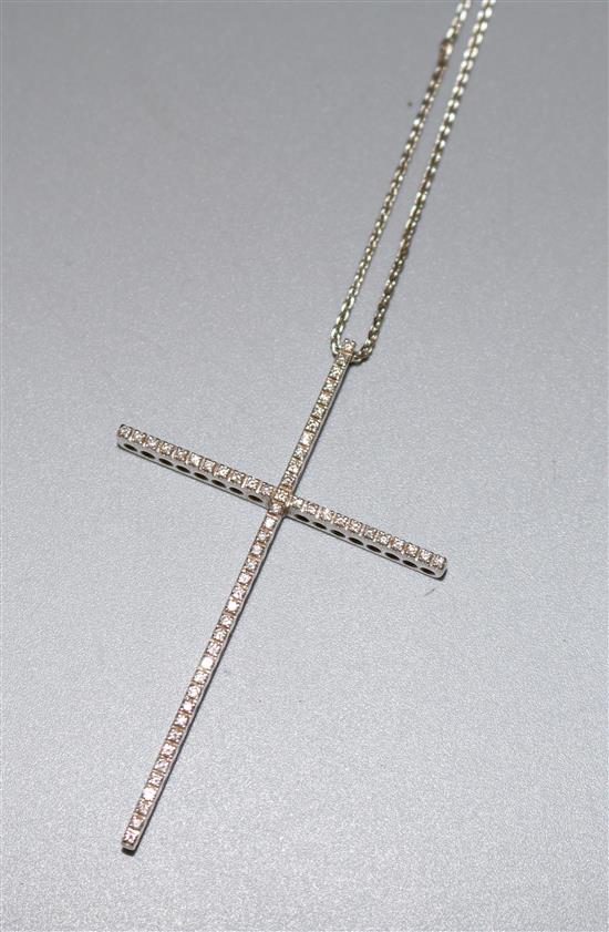 Diamond cross on 18ct chain